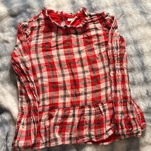 Cat & Jack Plaid Kids Blouse in Red and White